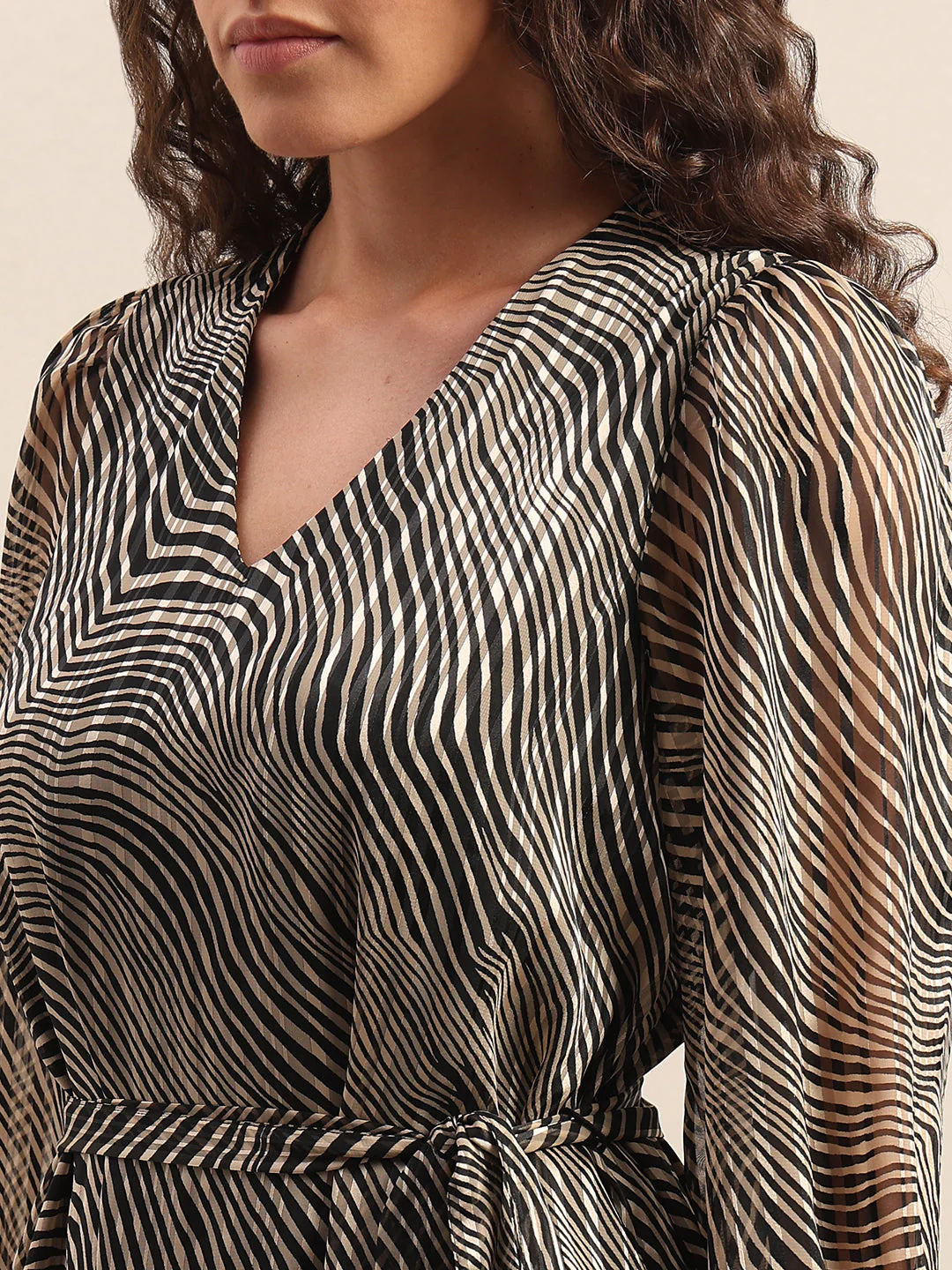 Zebra Print Wrap Dress - Image 6