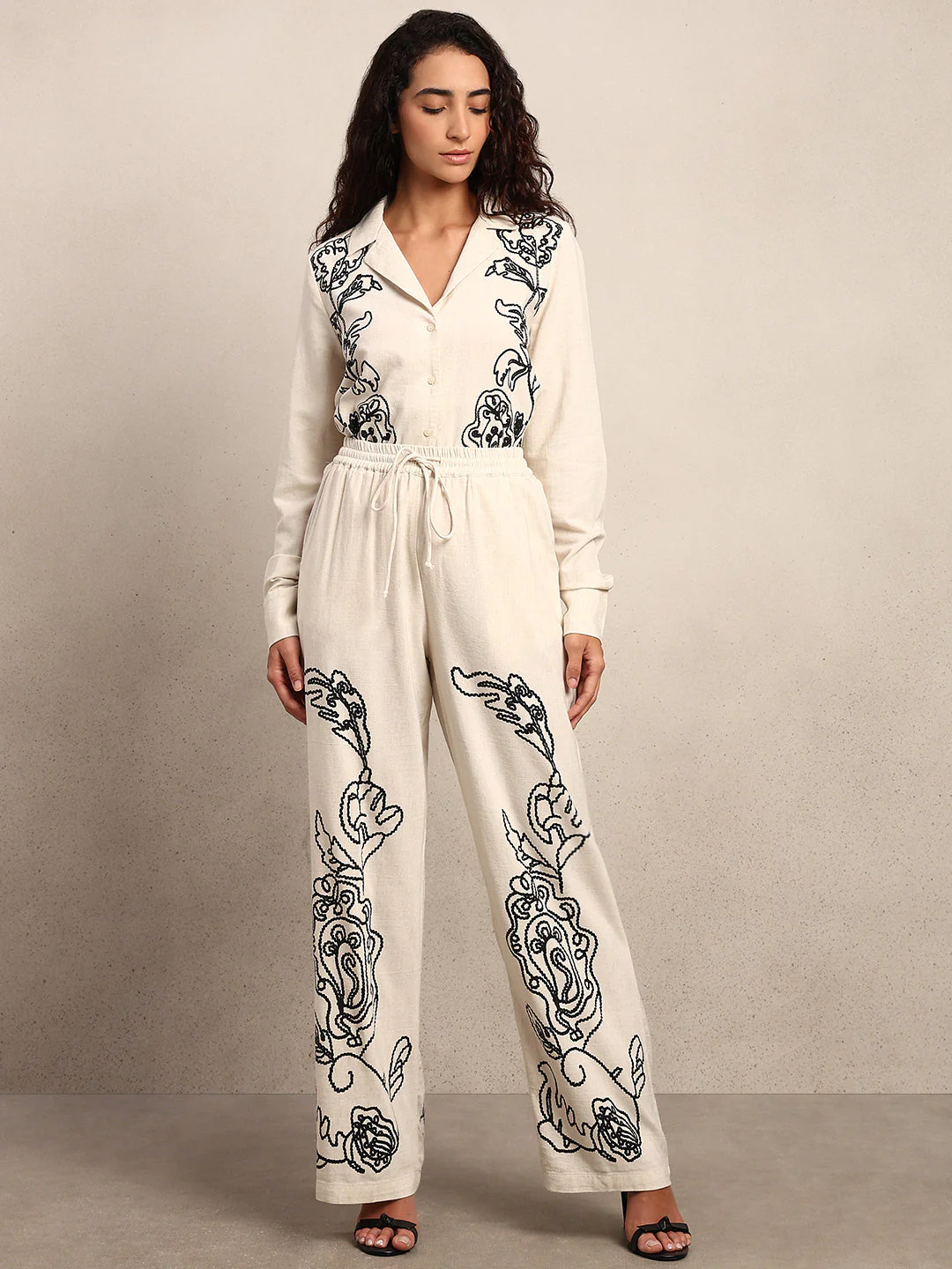 Black Cording High Rise Pants - Image 4
