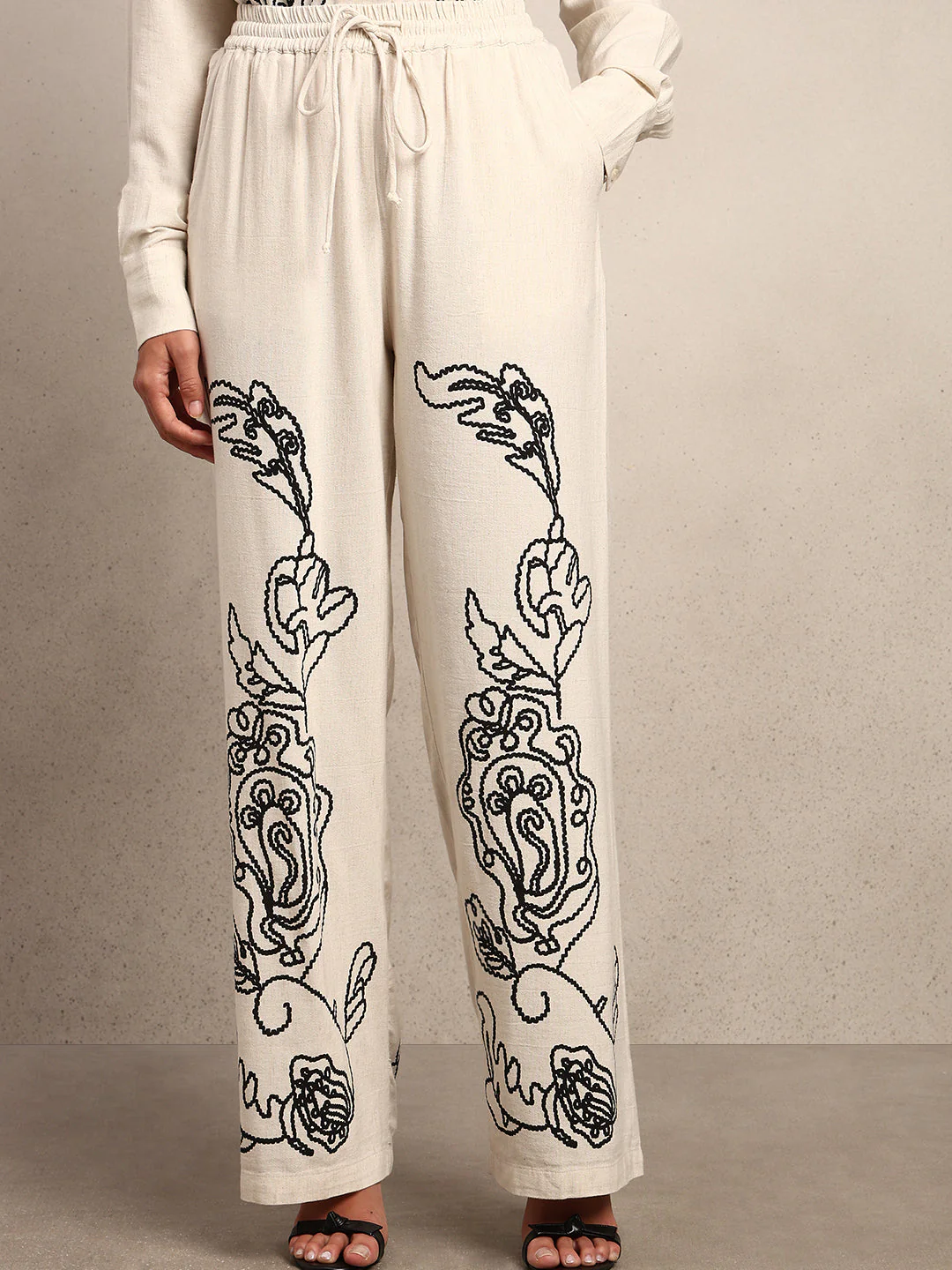 Black Cording High Rise Pants - Image 5