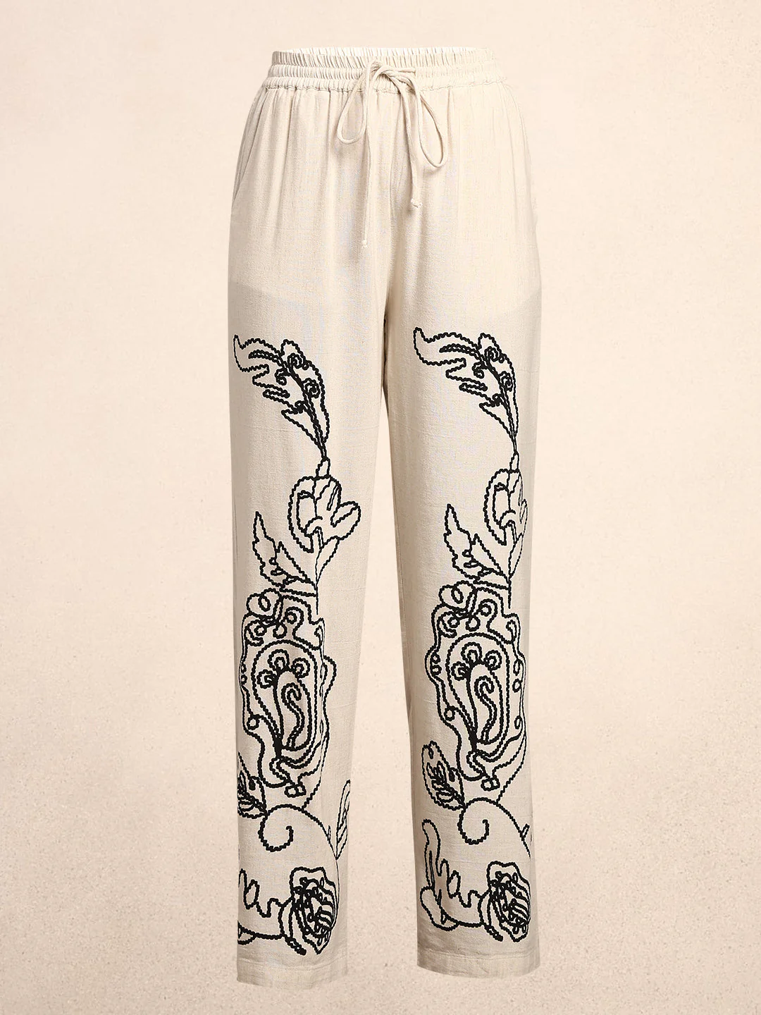 Black Cording High Rise Pants - Image 6