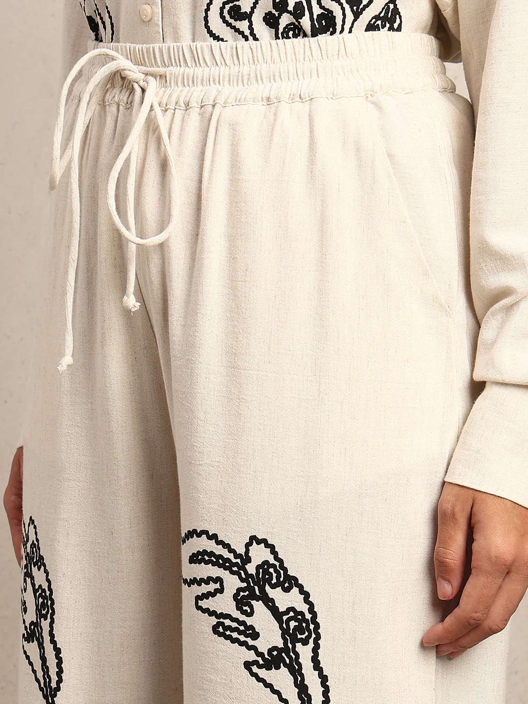 Black Cording High Rise Pants - Image 7