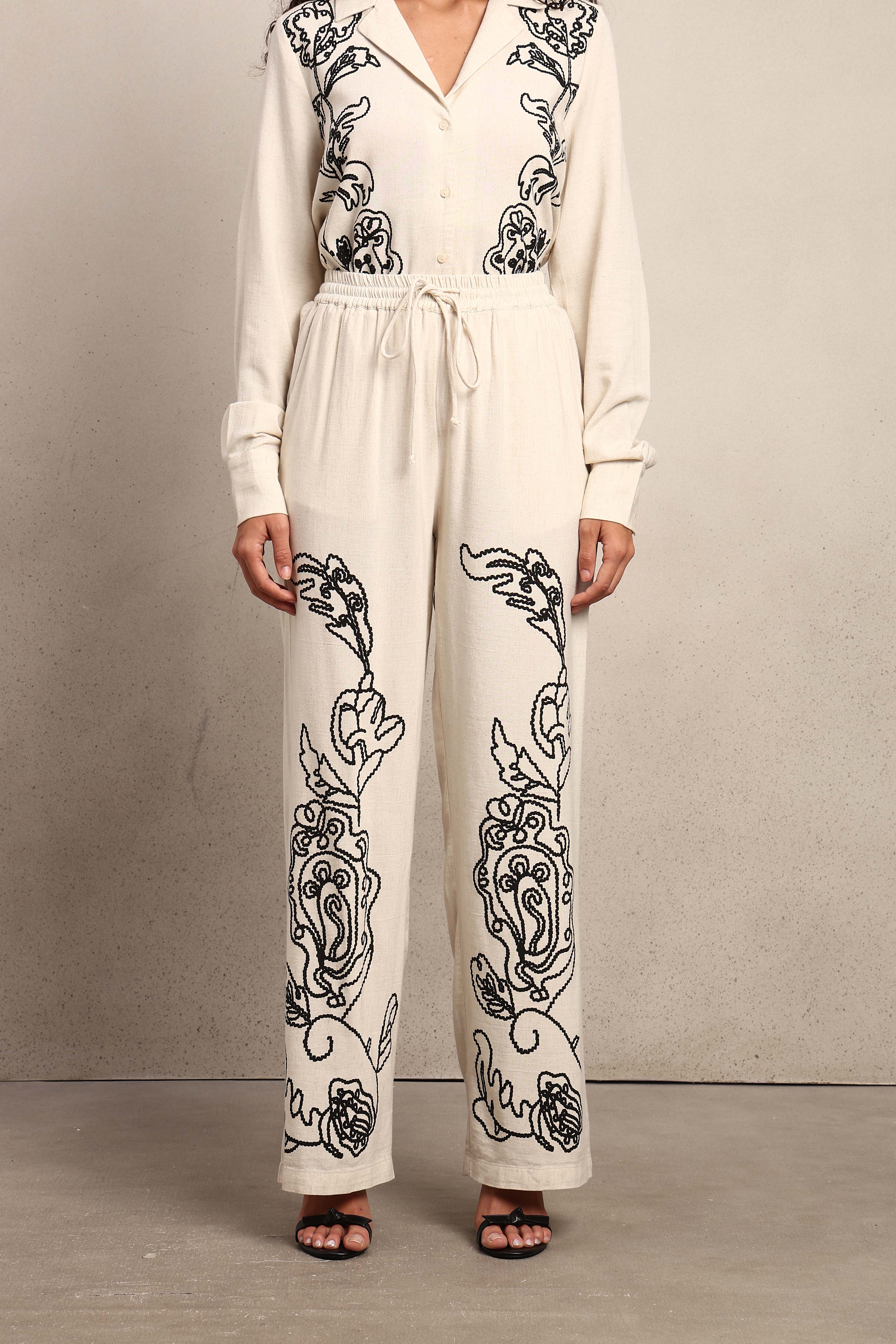 Black Cording High Rise Pants - Image 8