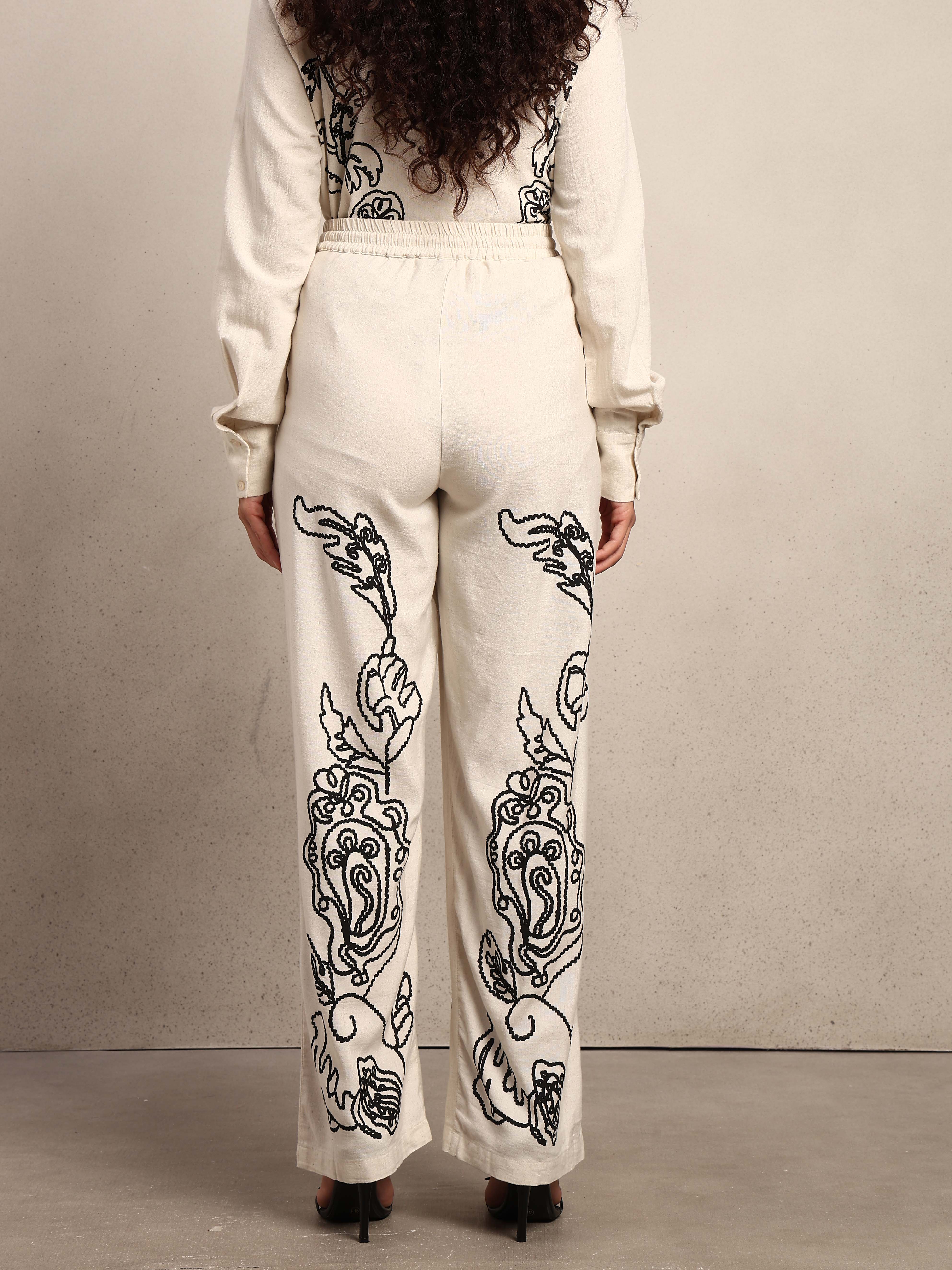 Black Cording High Rise Pants - Image 9