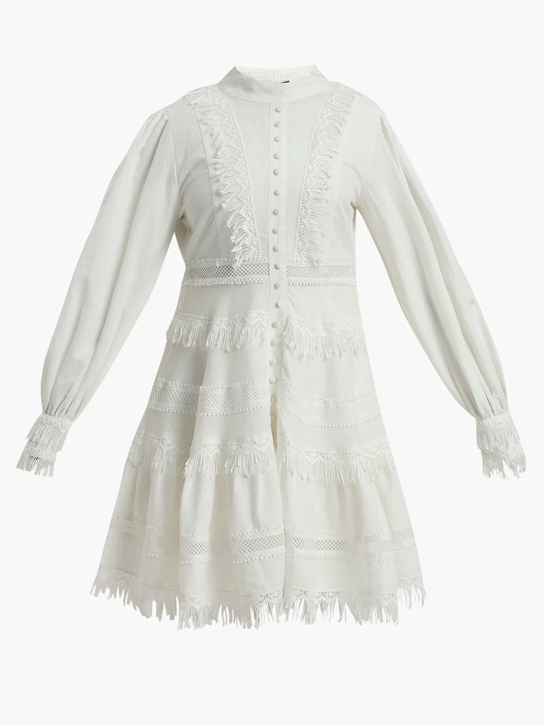 EDIT White Boho Tiered Mini Dress - Image 7