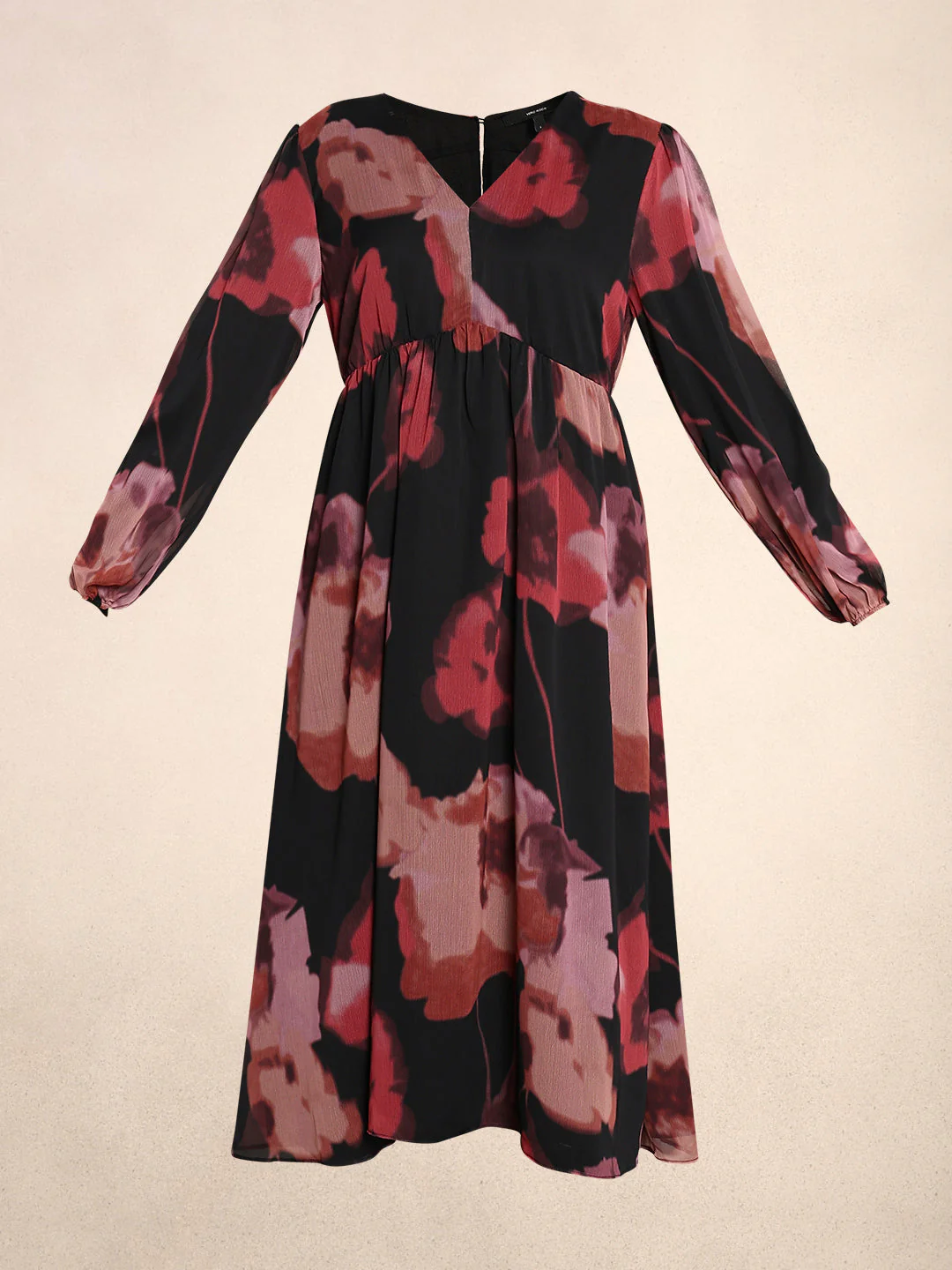 Floral V-Neck Midi Dress - Image 7