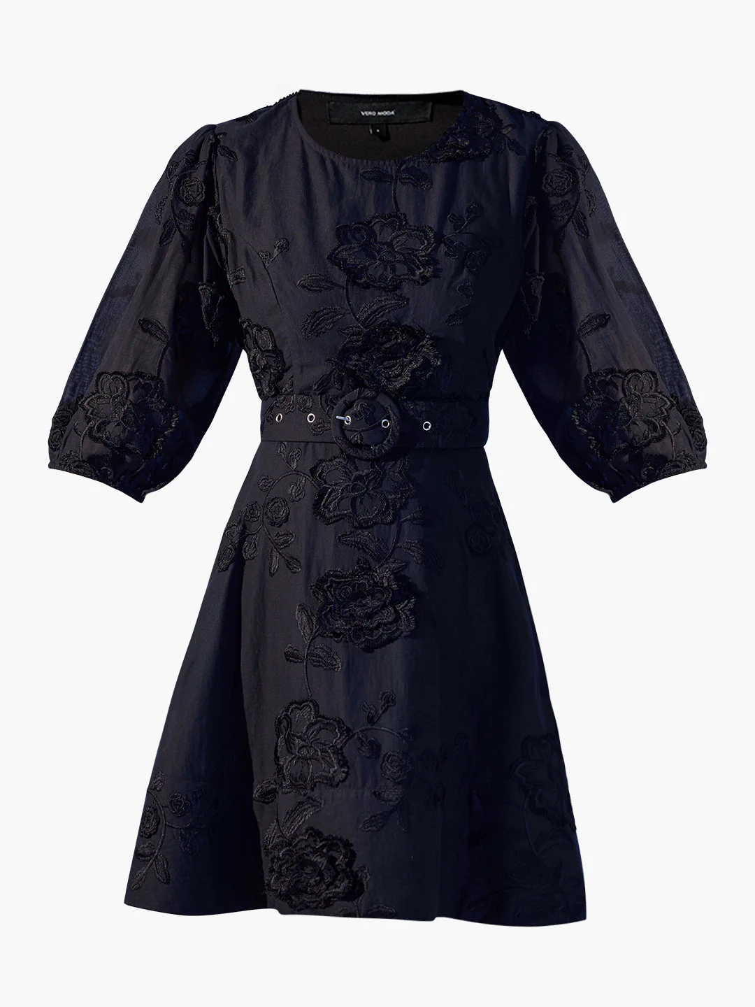 EDIT Floral Embroidered Puff Sleeves Dress - Image 7