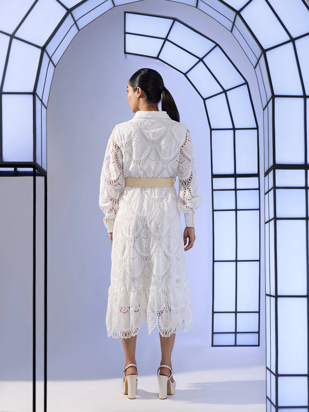 EDIT Lace Belted Dress - Image 4