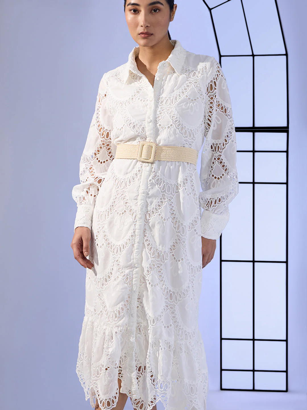 EDIT Lace Belted Dress - Image 5