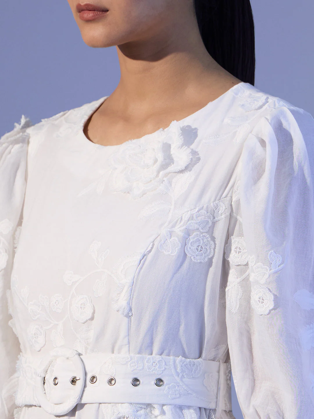 EDIT Embroidered Belted Dress - Image 6