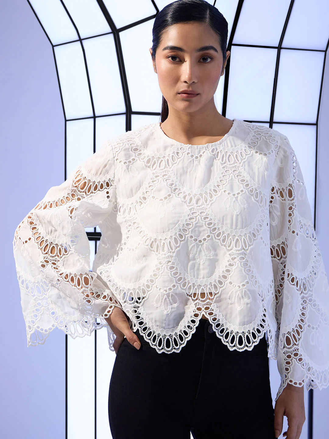EDIT Cut-Work Embroidery Top - Image 6