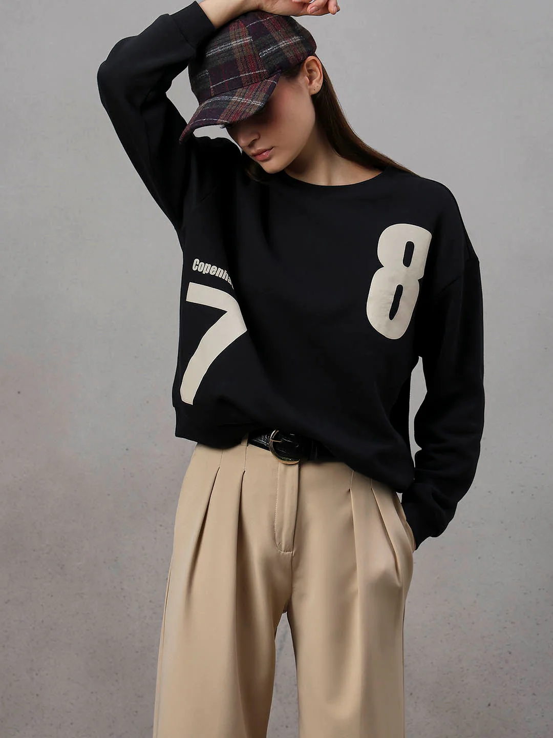 Black Printed Sweatshirt