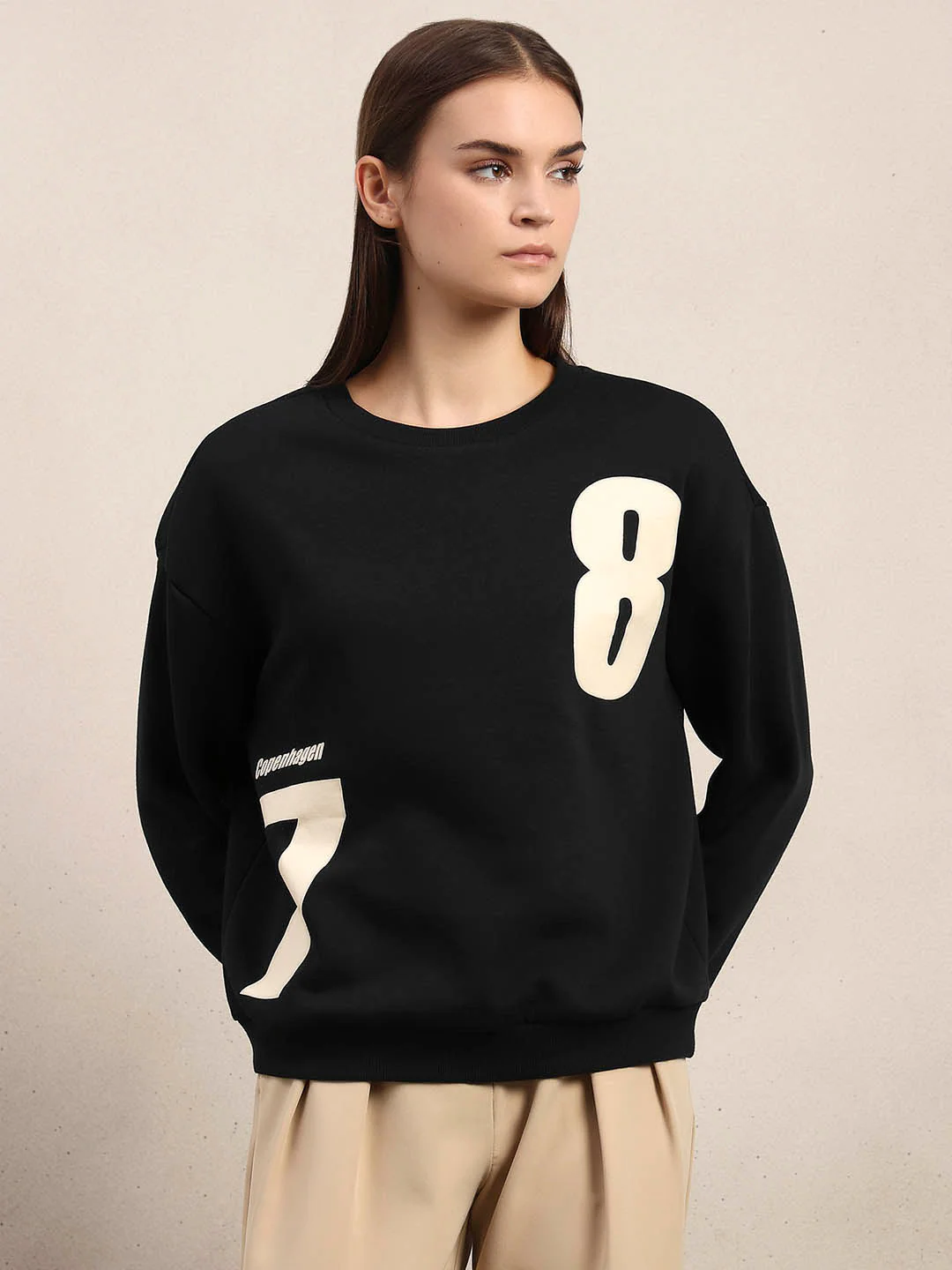 Black Printed Sweatshirt - Image 2