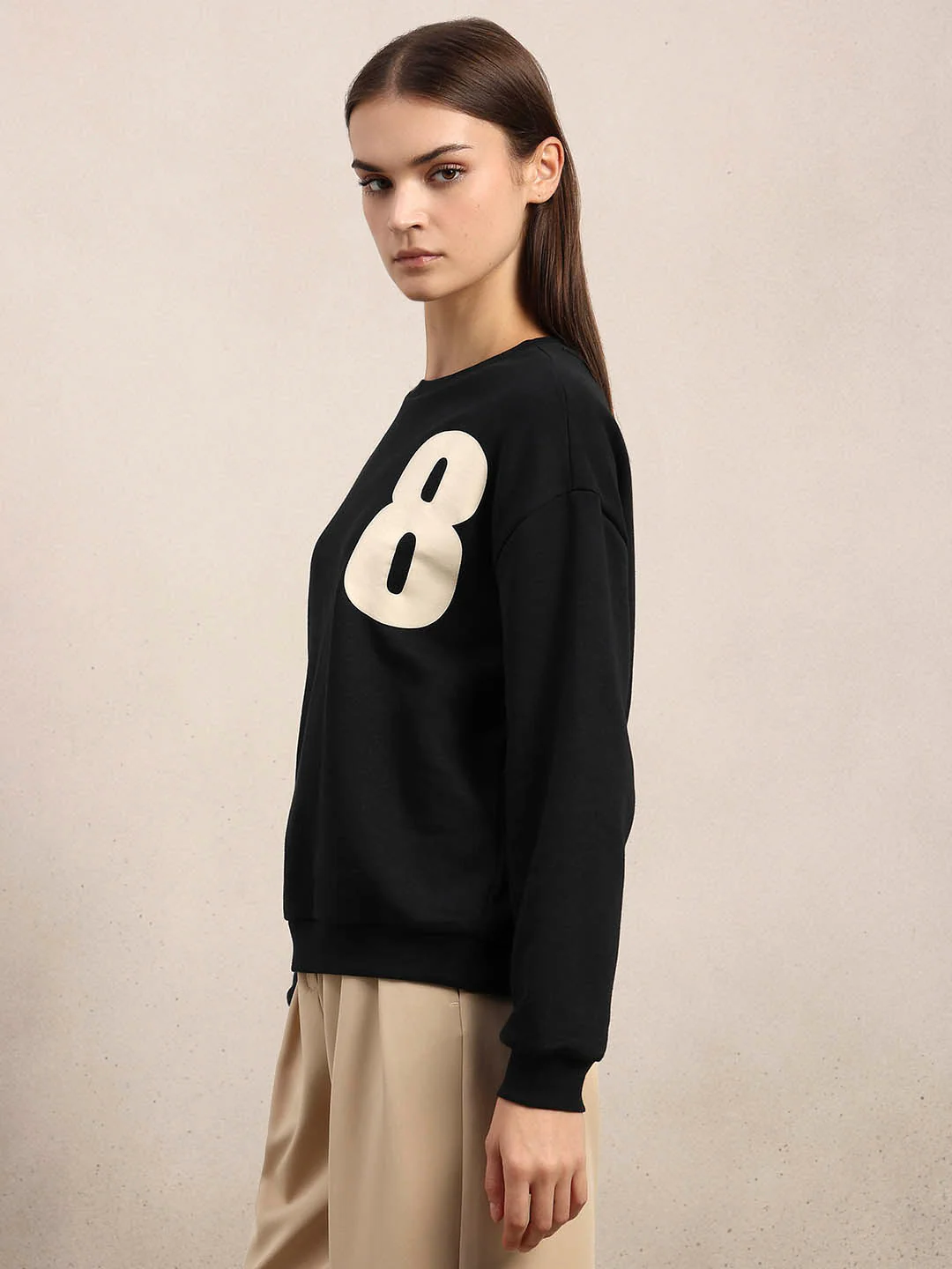 Black Printed Sweatshirt - Image 3