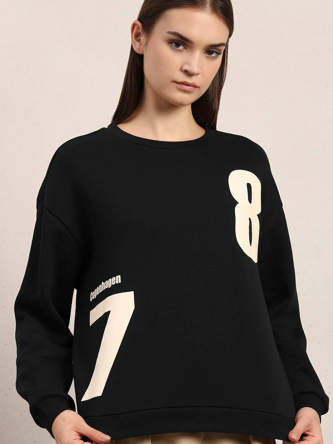 Black Printed Sweatshirt - Image 6