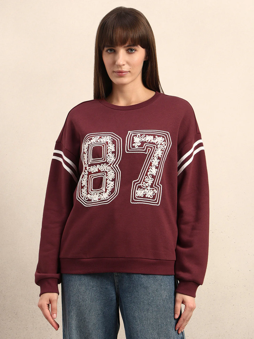 Embroidered Varsity Sweatshirt - Image 2
