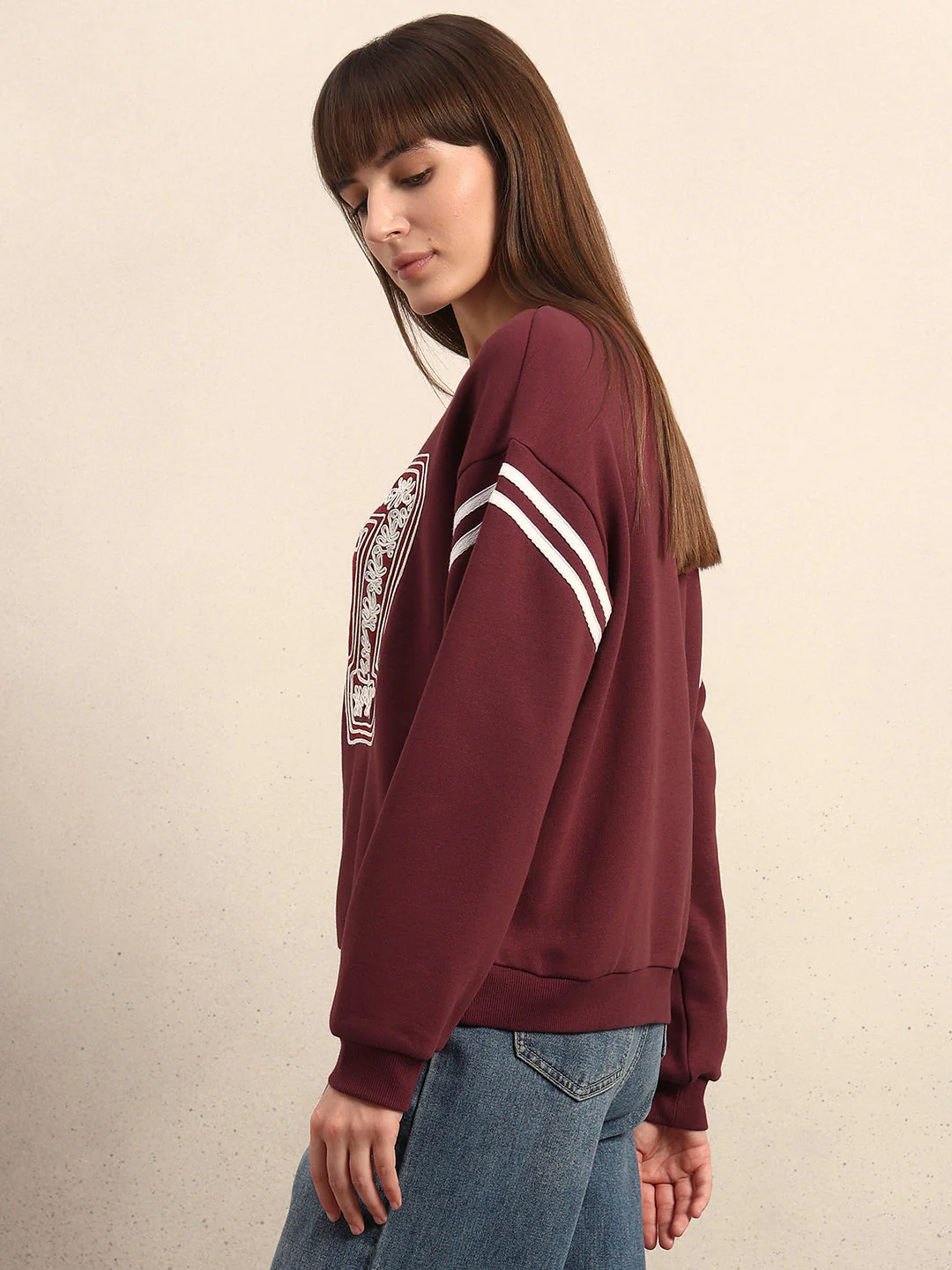 Embroidered Varsity Sweatshirt - Image 3