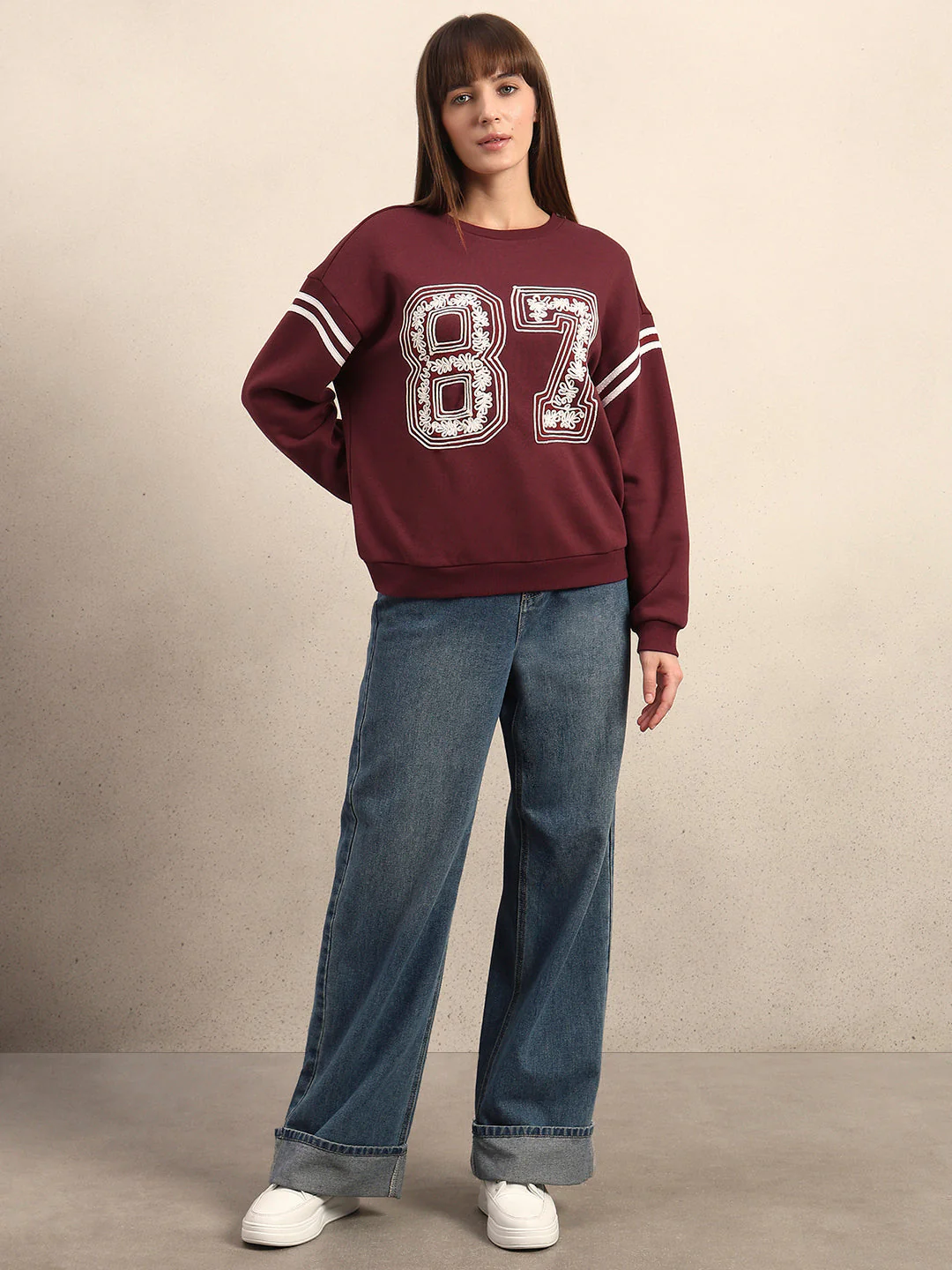 Embroidered Varsity Sweatshirt - Image 5
