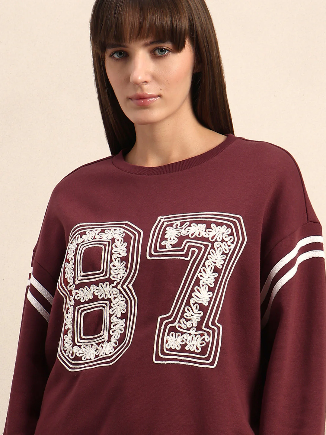 Embroidered Varsity Sweatshirt - Image 6