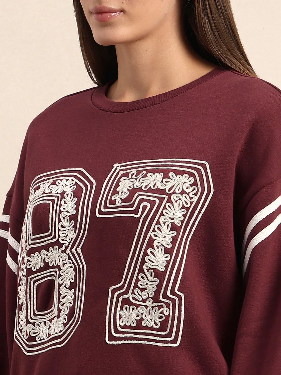 Embroidered Varsity Sweatshirt - Image 8