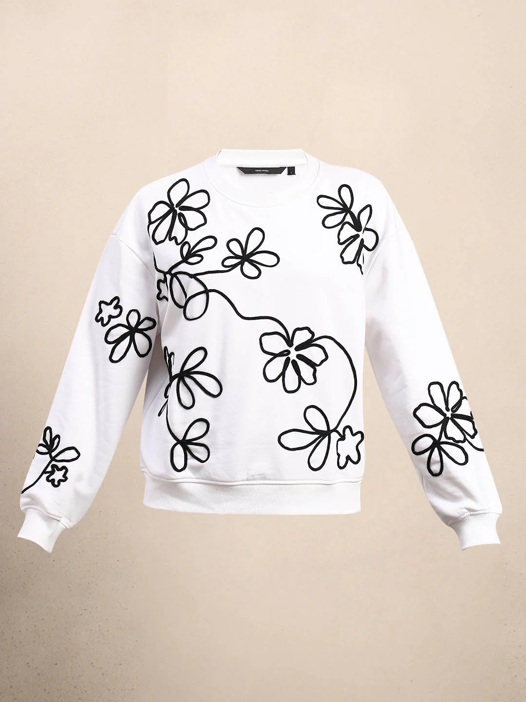 White Floral Print Sweatshirt - Image 7