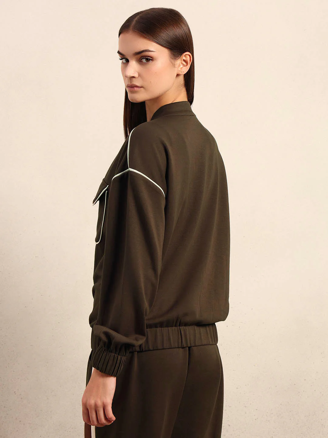 Dark Brown Zip-Up Jacket - Image 4