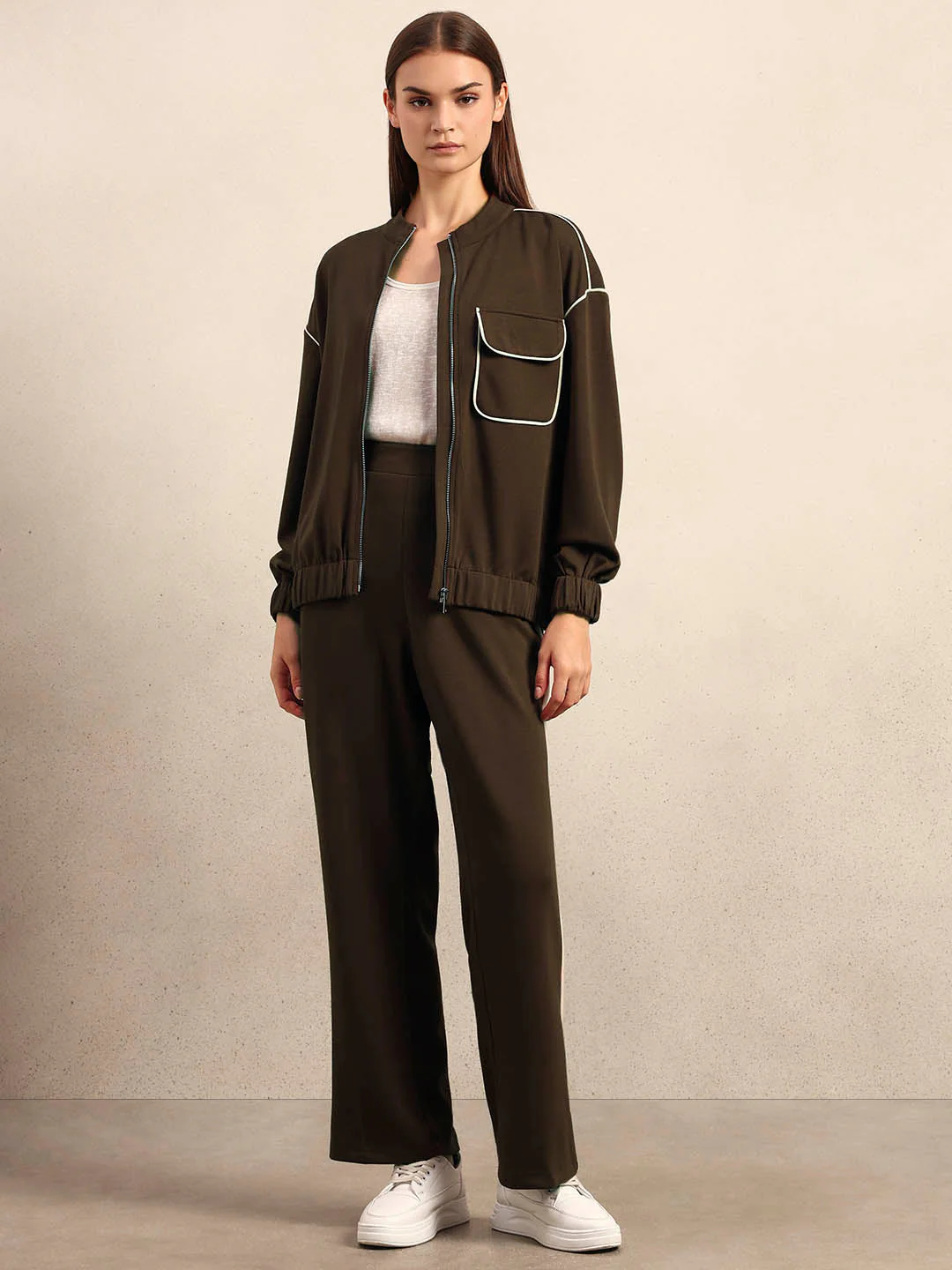 Dark Brown Zip-Up Jacket - Image 5