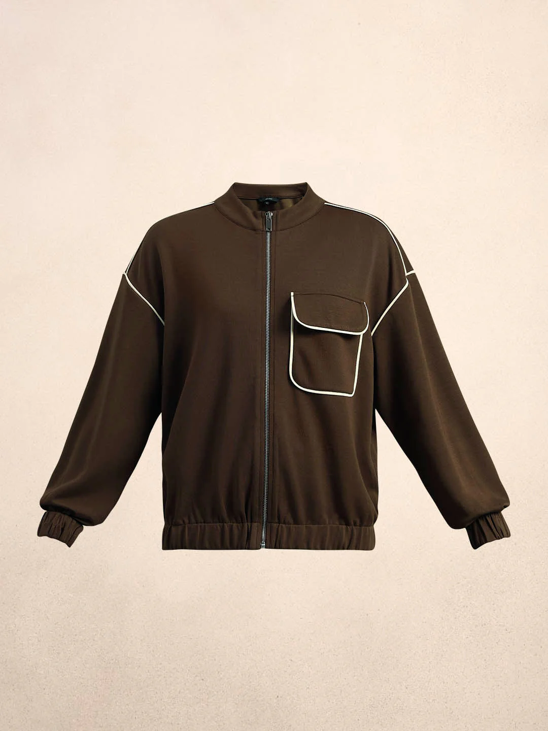 Dark Brown Zip-Up Jacket - Image 7