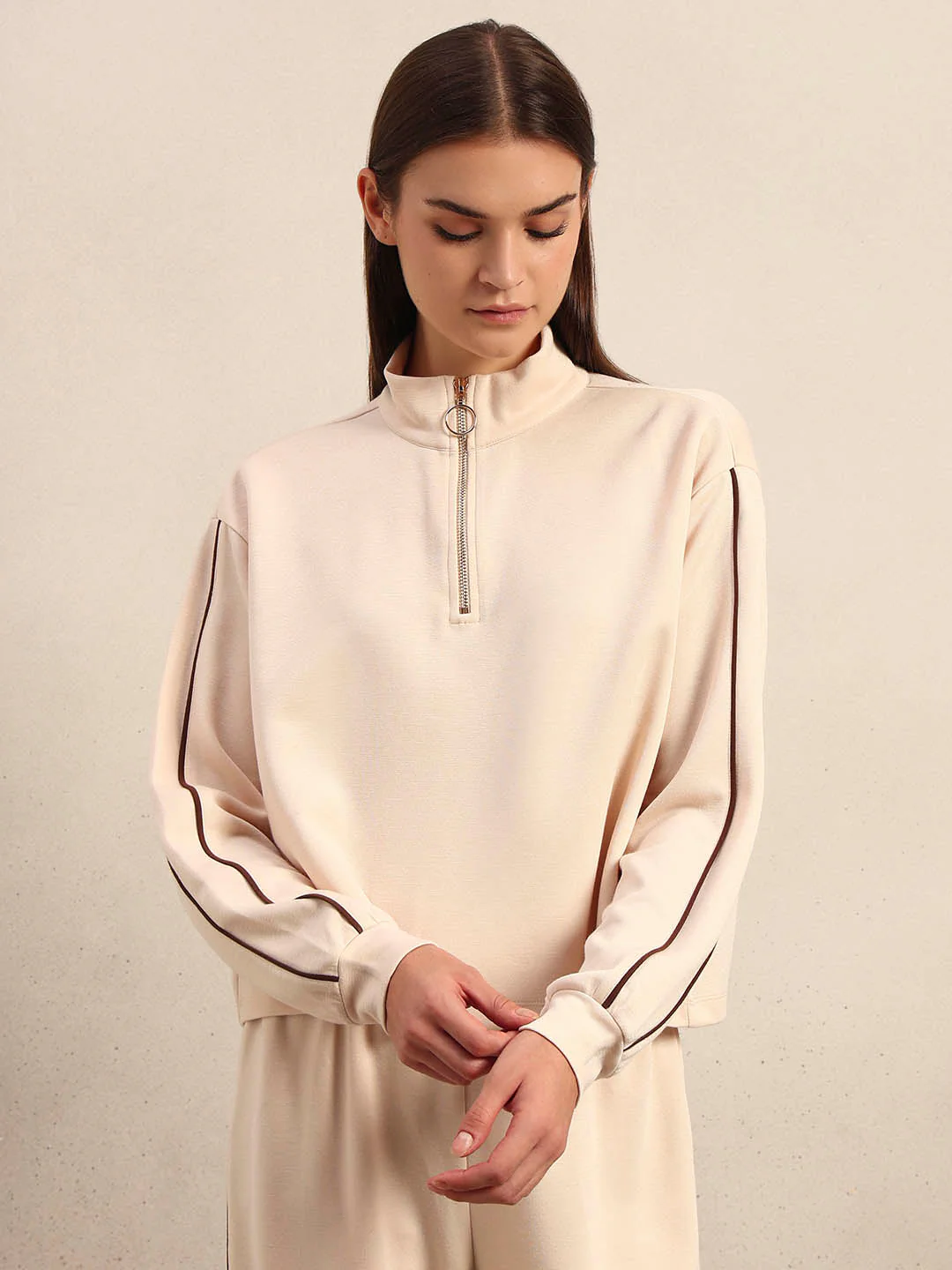Quarter-Zip Mock Neck Sweatshirt - Image 2