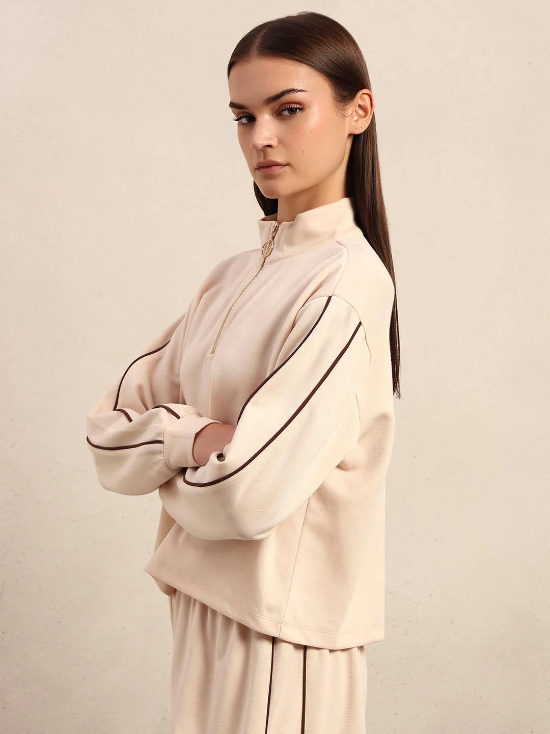 Quarter-Zip Mock Neck Sweatshirt - Image 3