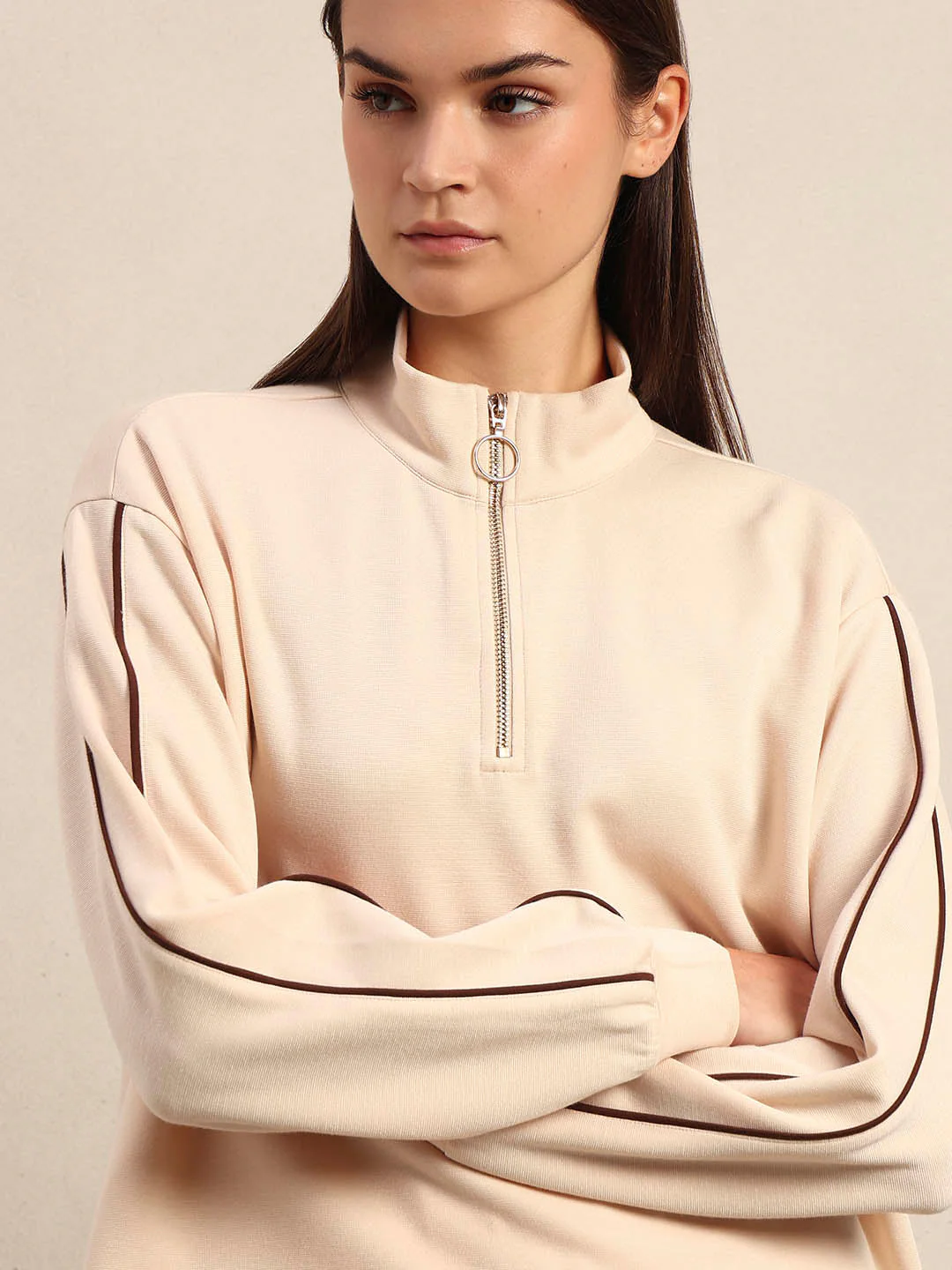 Quarter-Zip Mock Neck Sweatshirt - Image 6