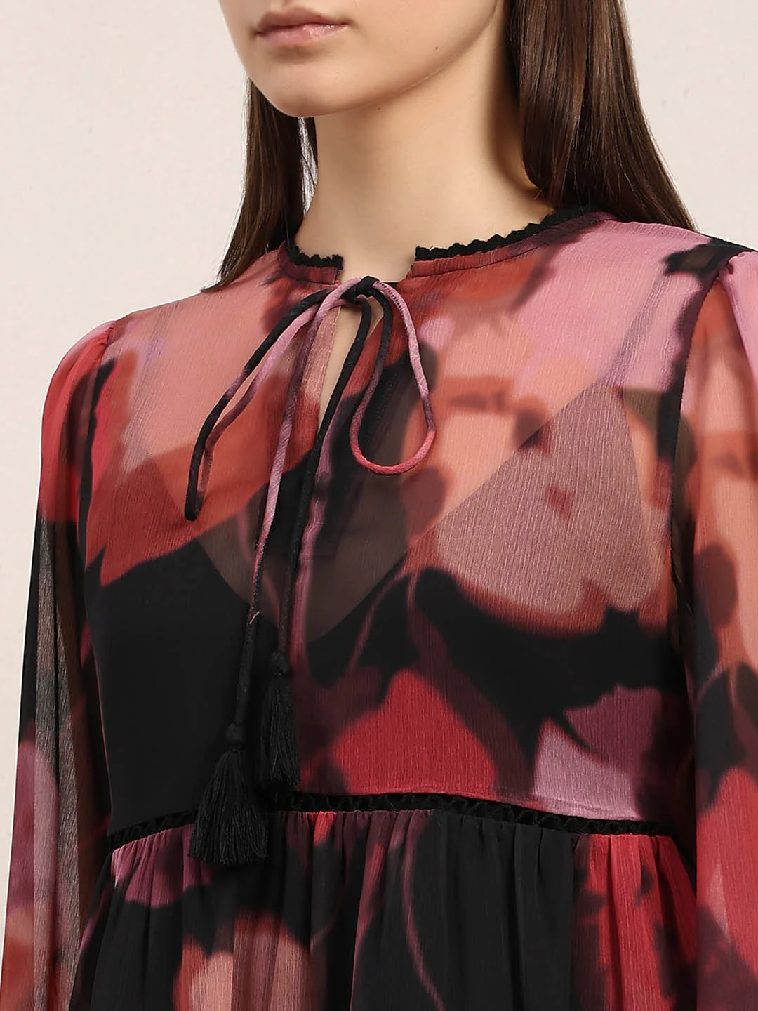 Floral Chiffon Sheer Top - Image 8