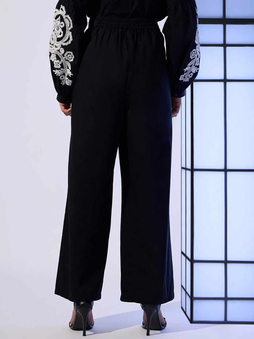 EDIT Embroidered Wide Leg Pants - Image 4