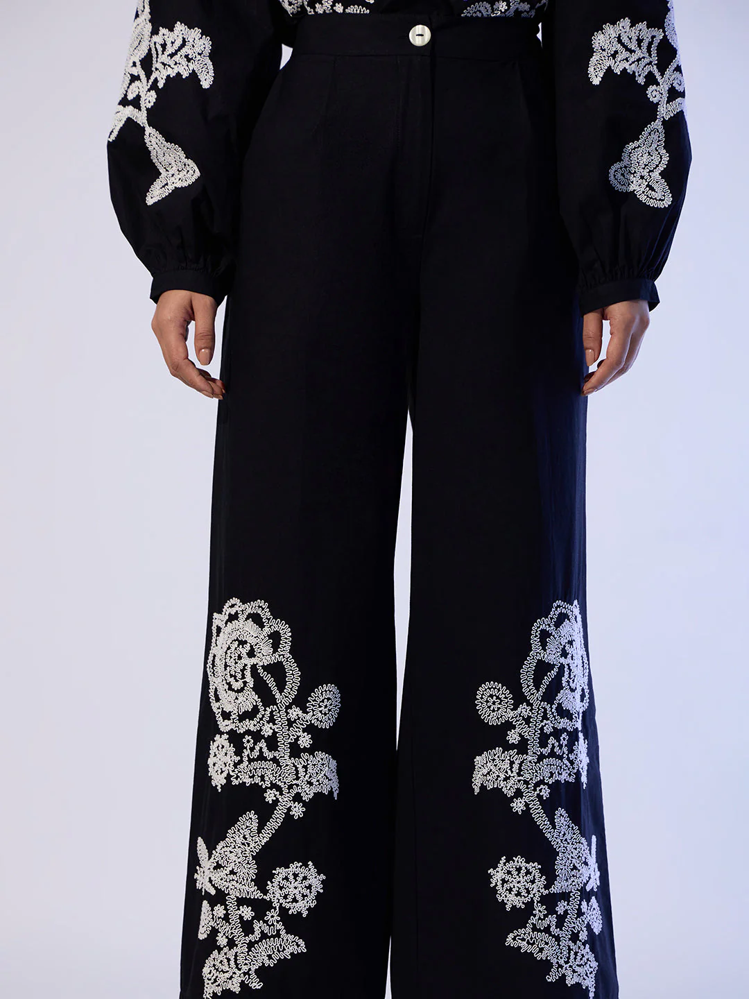 EDIT Embroidered Wide Leg Pants - Image 6