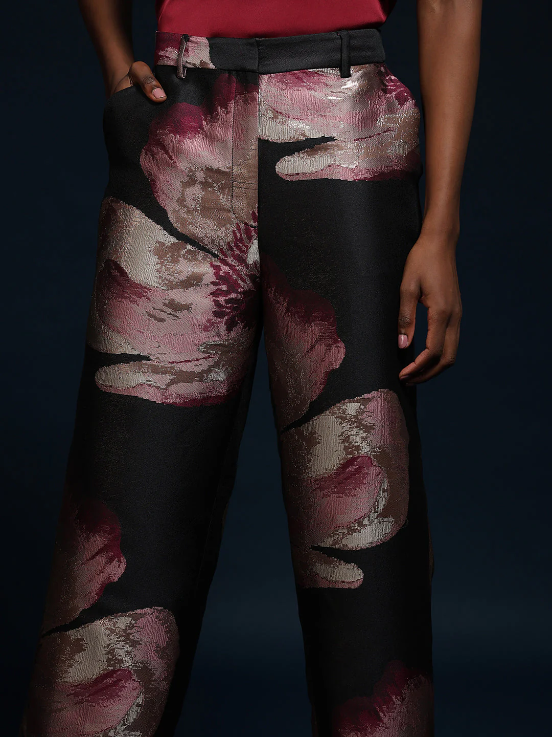 Marquee Floral Jacquard Pants - Image 6