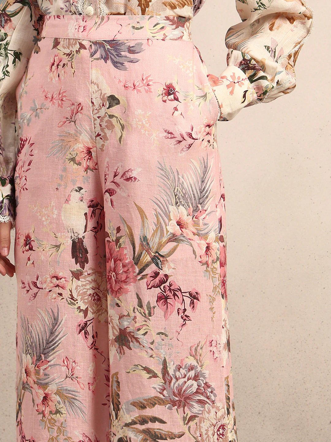 Floral Wide Leg Linen Pants - Image 6
