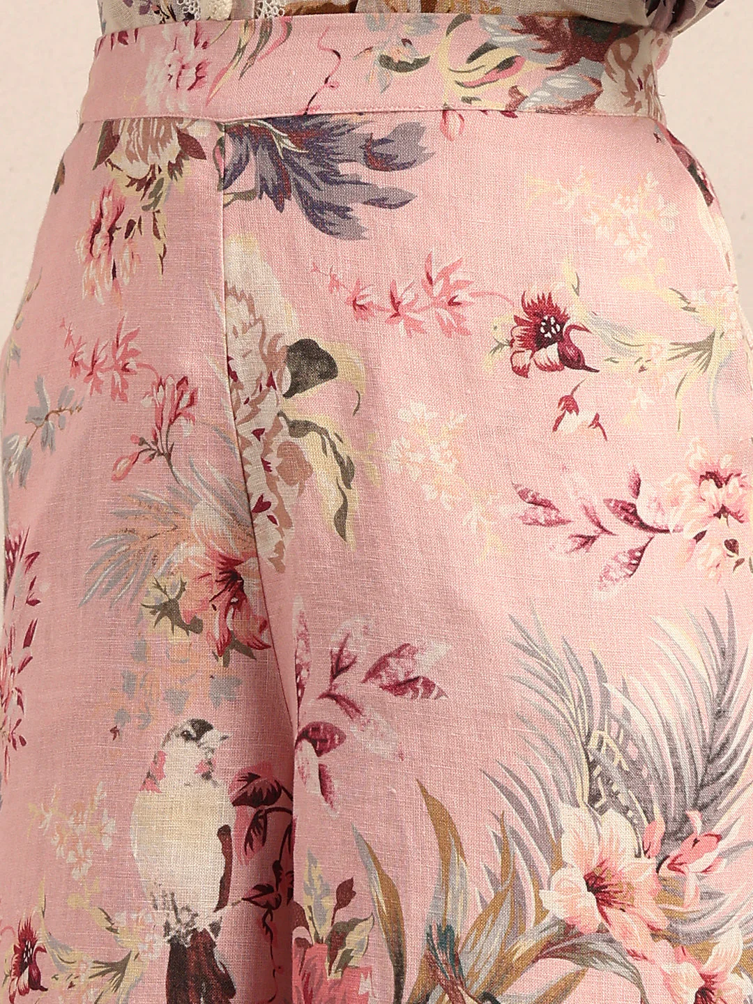 Floral Wide Leg Linen Pants - Image 8