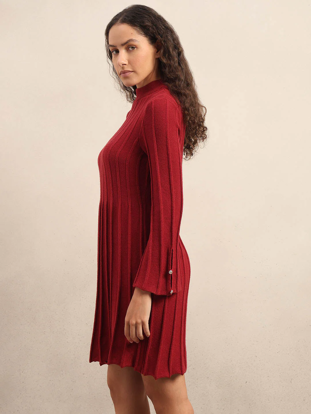 Flared Sleeves Mini Dress - Image 3