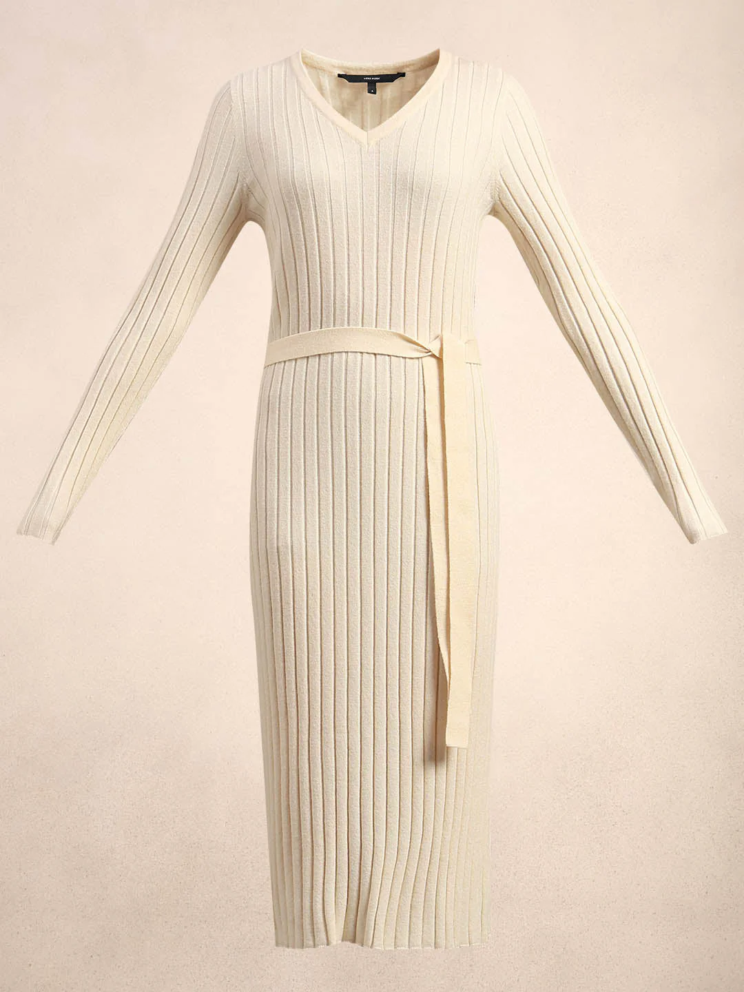 Ivory Ribbed Knit Dress - Image 7