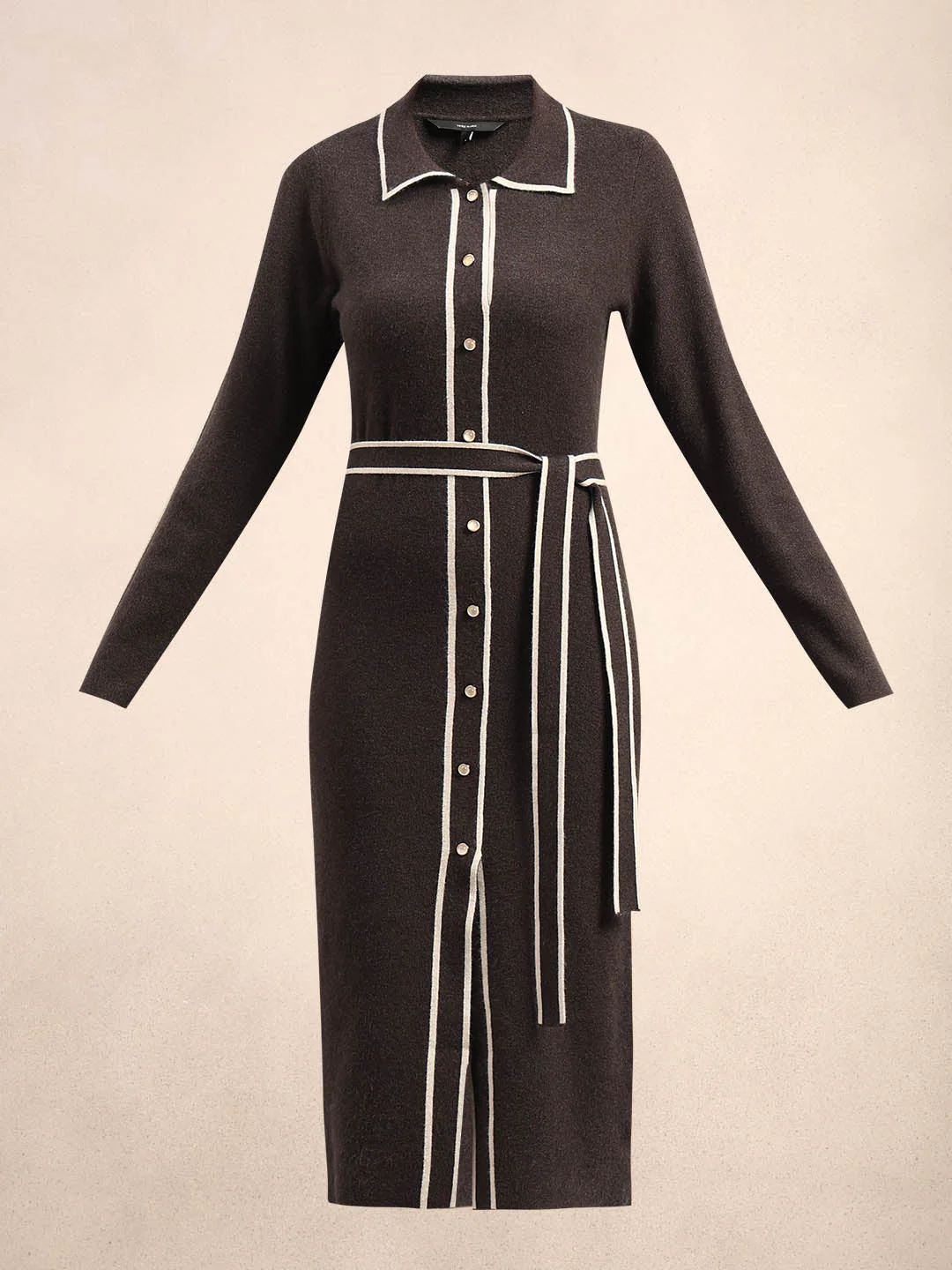 Knitted Belted Midi Dress - Image 7