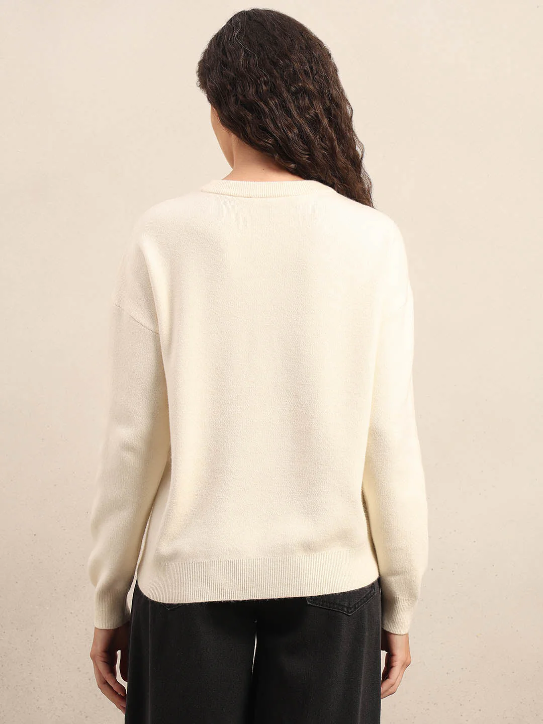 Floral Print Ivory Sweater - Image 4