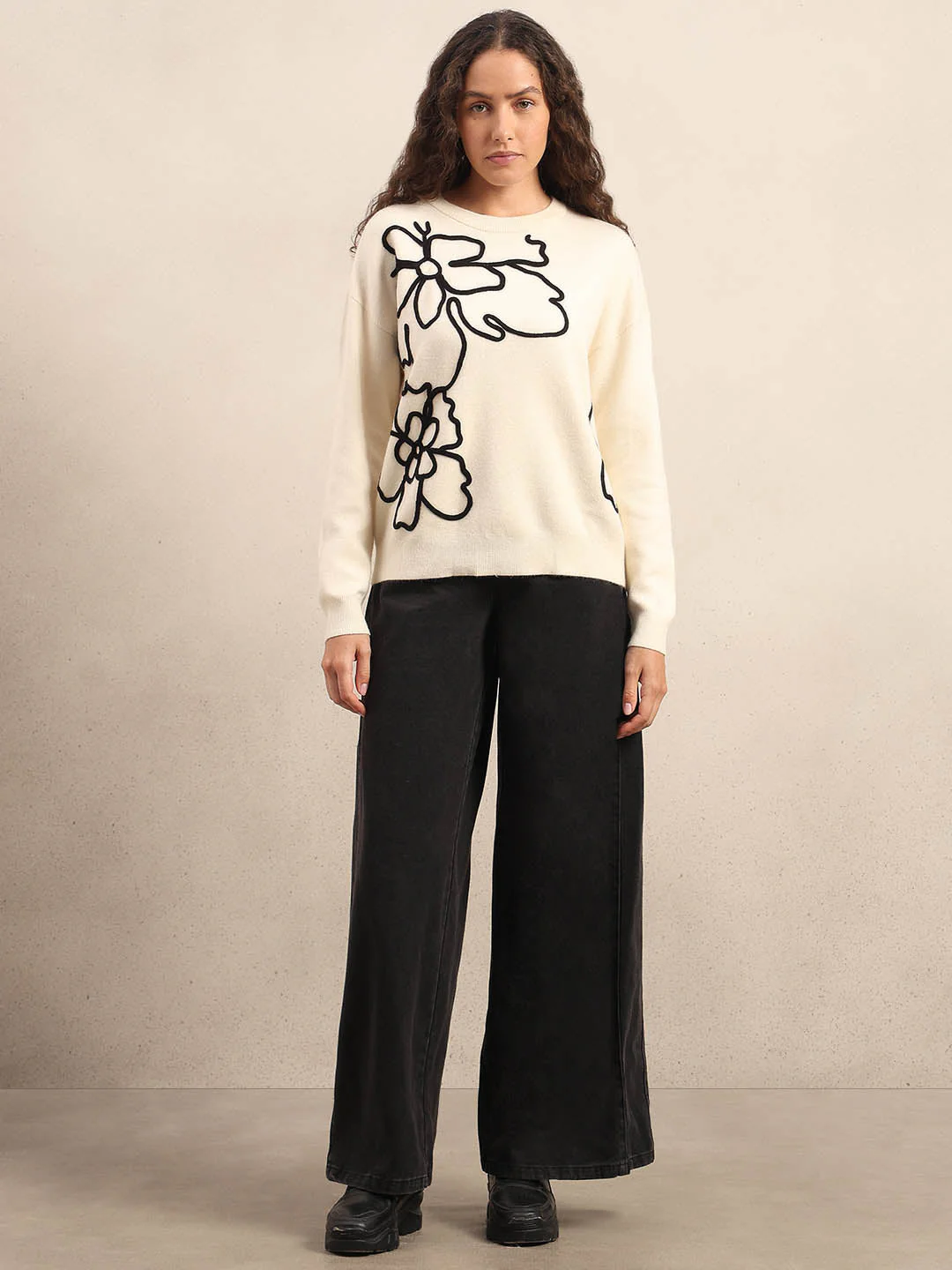 Floral Print Ivory Sweater - Image 5