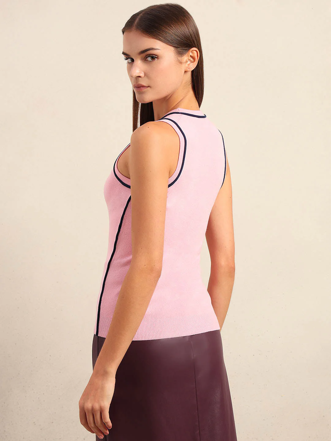 Pink Sleeveless Knit Tank - Image 4