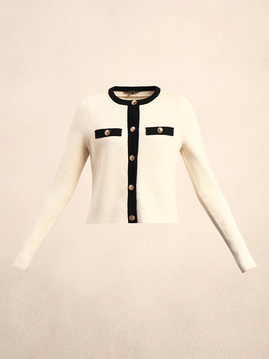Contrast Trim Knit Cardigan - Image 7