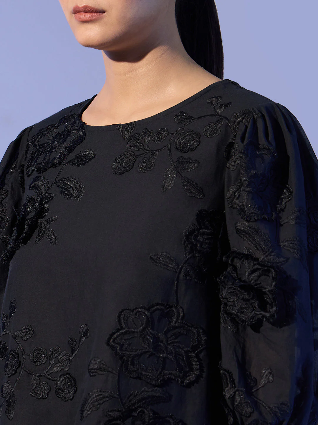 EDIT Embroidered Puff Sleeves Top - Image 8
