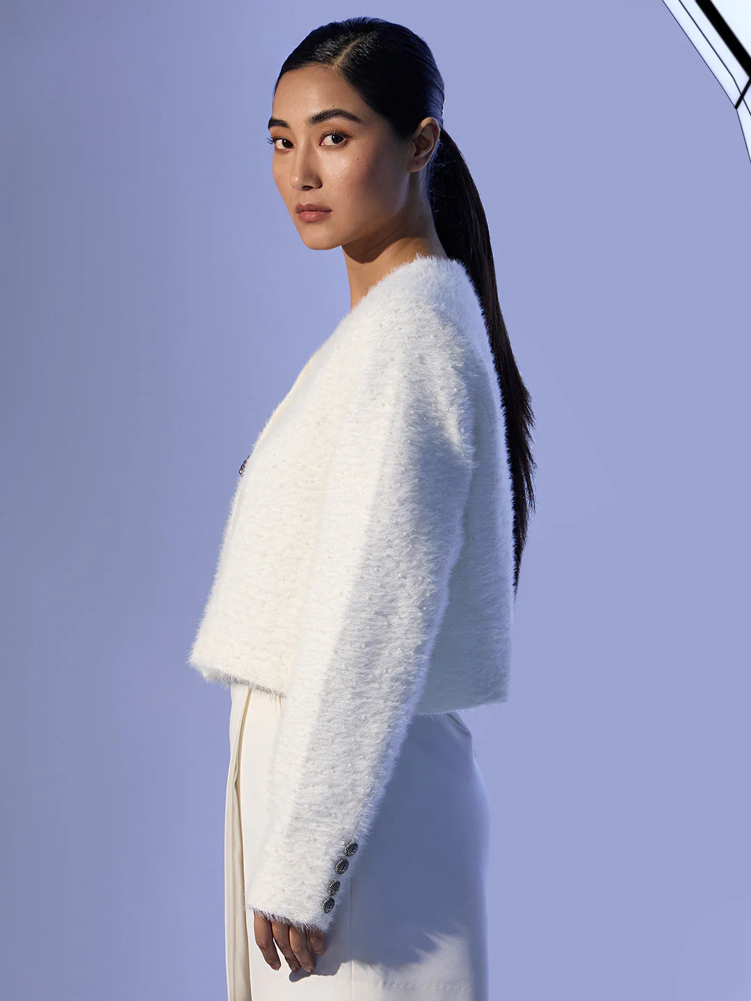 EDIT White Pearl Embellished Jacket - Image 3