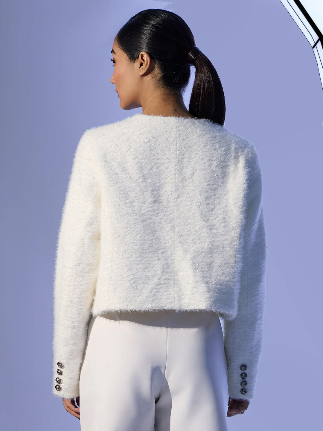 EDIT White Pearl Embellished Jacket - Image 4