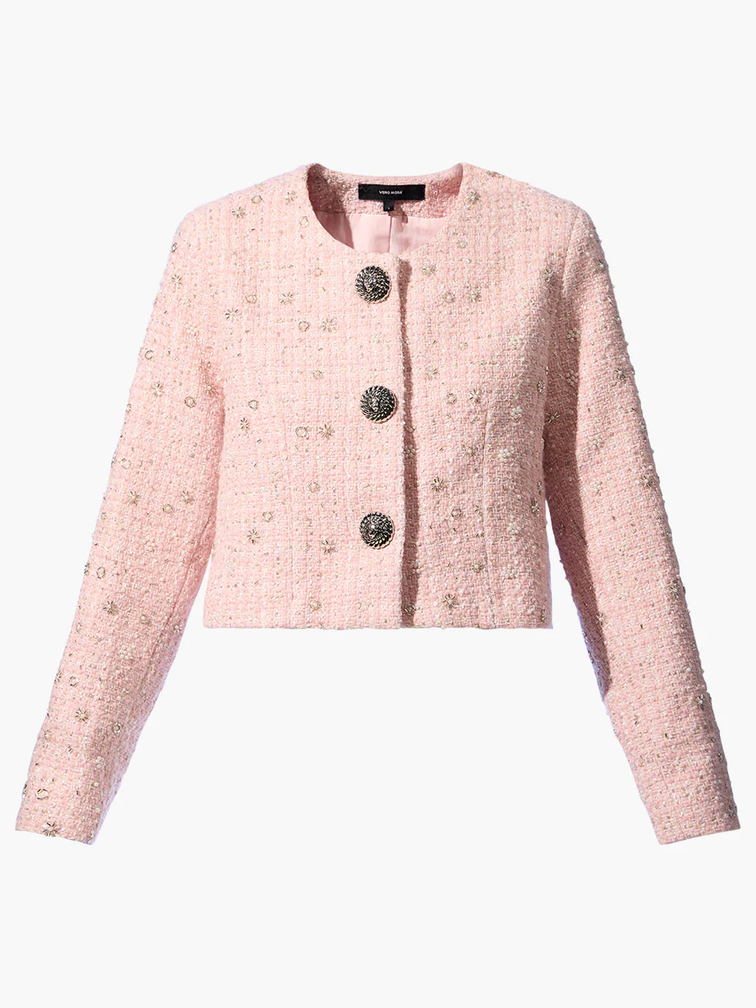 EDIT Pink Embellished Tweed Jacket - Image 7