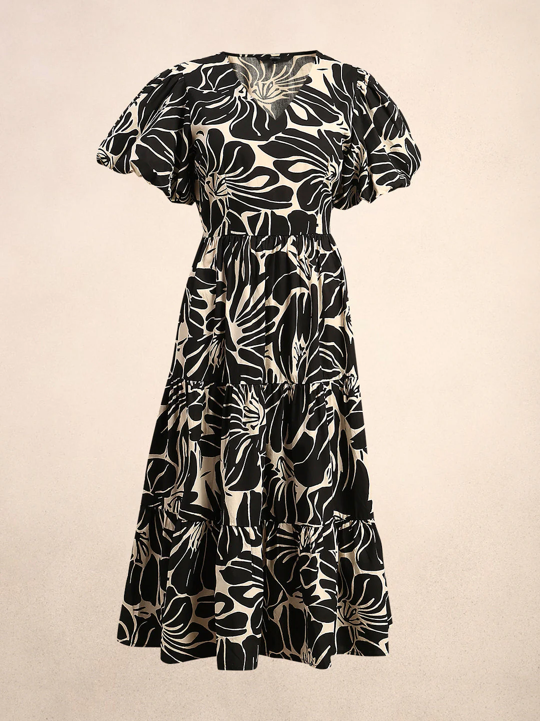 Floral V-Neck Midi Dress - Image 7