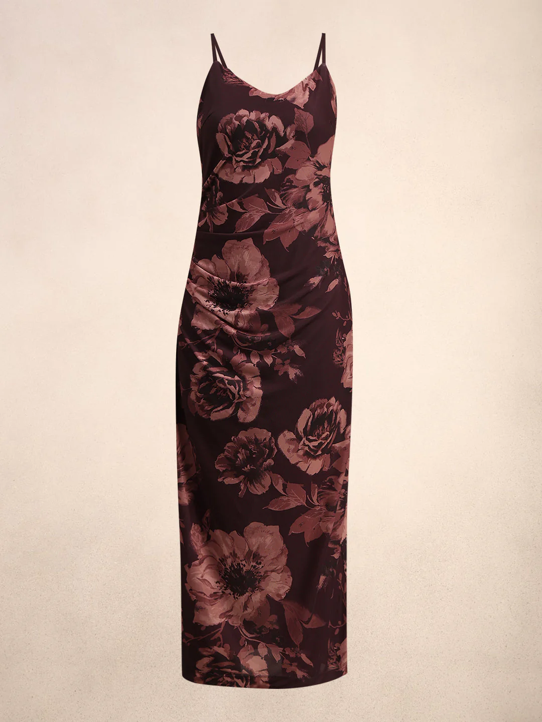 Maroon Floral Slip Dress - Image 7
