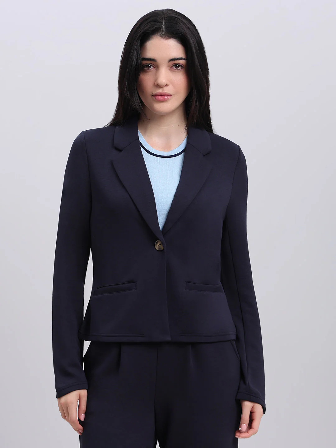 Navy Blue Tailored Blazer - Image 2